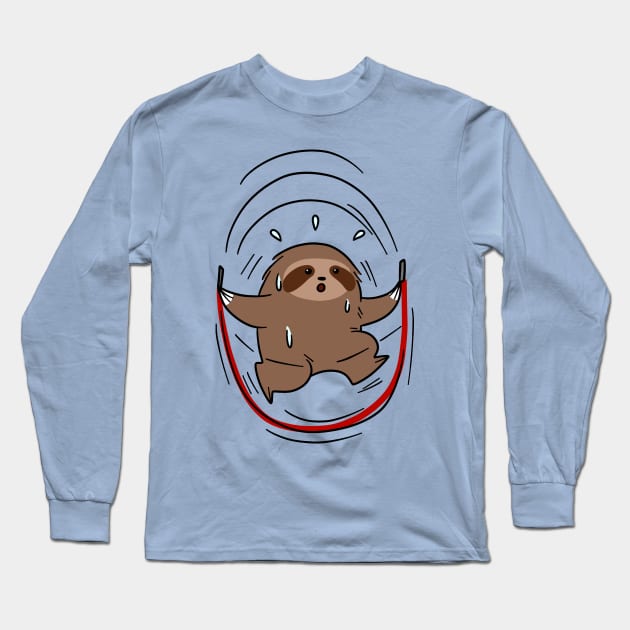 Sloth Jump Roping Long Sleeve T-Shirt by saradaboru